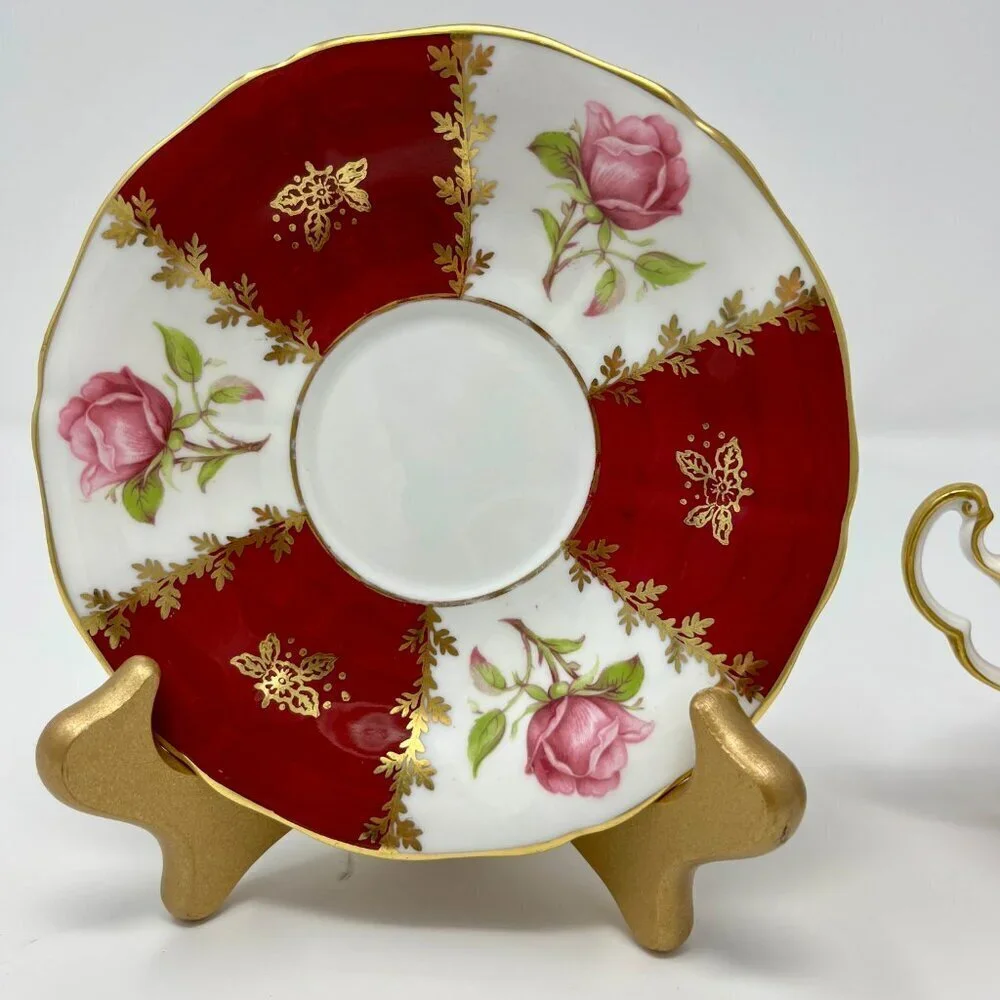 Vintage Adderley Bone China Teacup and Saucer Set